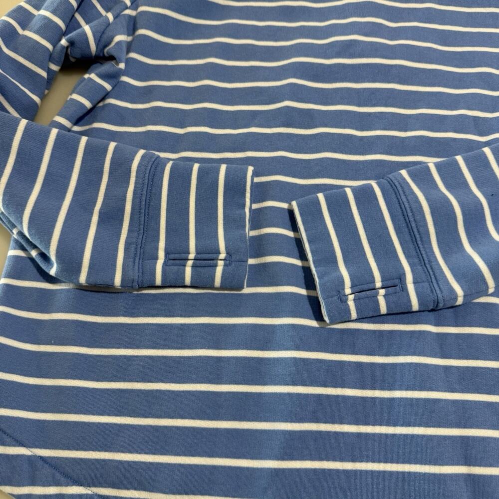 Vineyard Vines Quarter Zip Pullover Women L Blue Striped Shep Shirt Preppy Coast - Picture 9 of 12